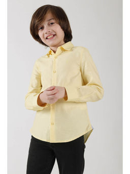 One Friday - Boys Yellow Regular Full Sleeve Solid Shirt