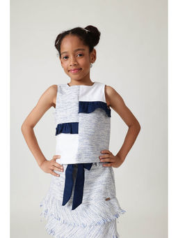 One Friday - Girls Multi-Color Regular Fit Sleeveless Textured Top