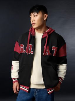 The Souled Store - Men Multi-Color Colorblock Oversized Zipper Hoodie