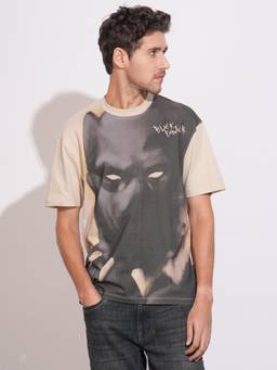 Being Human - Men Beige Graphic Printed Crew Neck T-shirt