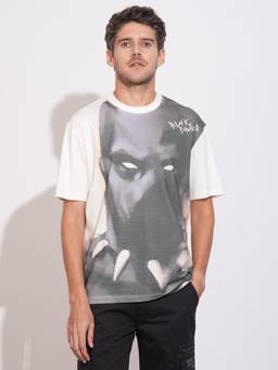 Being Human - Men Off White Graphic Printed Crew Neck T-shirt