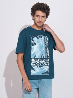 Being Human - Men Teal Graphic Printed Crew Neck T-shirt