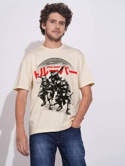 Being Human - Men Beige Graphic Printed Crew Neck T-shirt