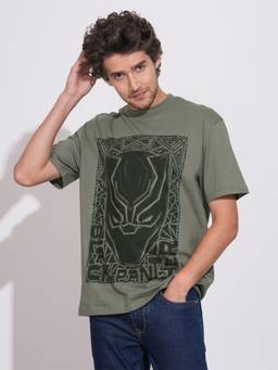 Being Human - Men Olive Graphic Printed Crew Neck T-shirt