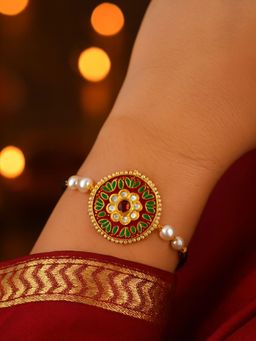 Digital Dress Room - Women Multi-Color Kundan Brass Mangal sutra Bracelet