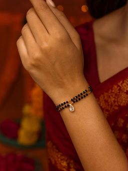 Digital Dress Room - Women White Stones Brass Mangal sutra Bracelet