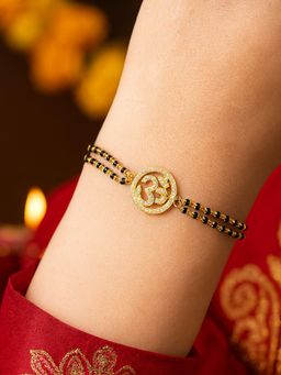 Digital Dress Room - Women White Stones Brass Mangal sutra Bracelet