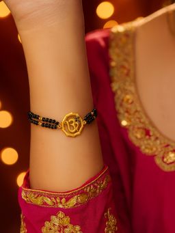 Digital Dress Room - Women Gold Statement Brass Mangal sutra Bracelet