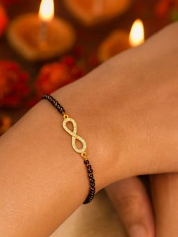 Digital Dress Room - Women White Stones Brass Mangal sutra Bracelet