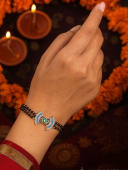 Digital Dress Room - Women Multi-Color Stones Brass Mangal sutra Bracelet