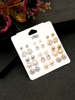 Stol'N - Women Multi-Color Stones Alloy Earrings (Pack of 15)
