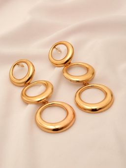 Stol'N - Women Gold Statement Alloy 1 Pair Of Earrings