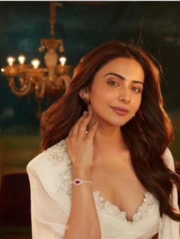 Accessher - Women Red Stones Alloy Bracelet