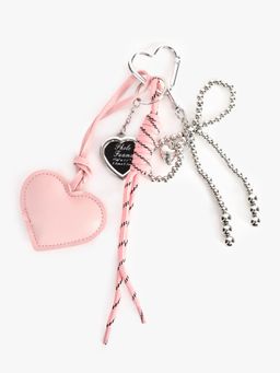 Kazo - Pink Auvin Bead Heart Bag Charm