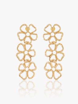 Kazo - Gold Flower Drop Earrings