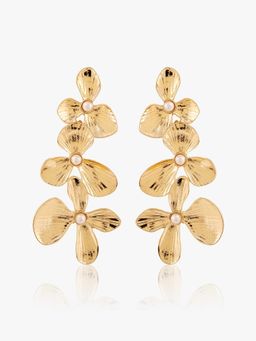Kazo - Gold Bellina Floral Drop Earrings