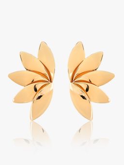 Kazo - Gold Flora Shine Statement Leaf Earrings