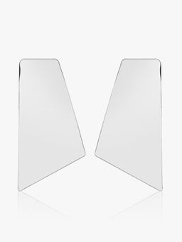 Kazo - Silver Prism Edge Statement Earrings