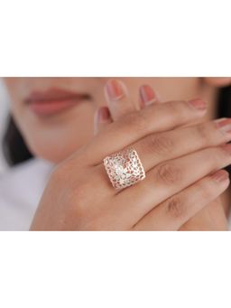 KIORAH - Women Rose Gold Sterling Silver Ring