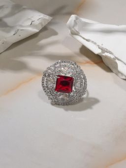 Niska - Women Red Stones Alloy Ring