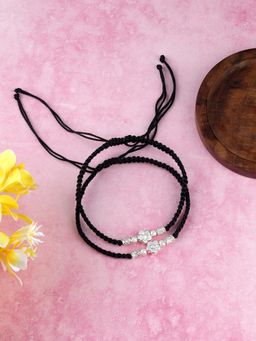 VIRAASI - Women Black Statement Brass 1 Pair Of Anklet