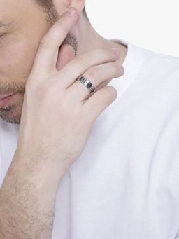 Yellow Chimes - Unisex Silver Rhodium-Plated Stress Relieving Rotatable Spinner Finger Ring (9)