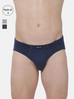 Levi's - Men Cotton 100 Ca Snug Fit Innerelastic Solid Comfort Brief (pack Of 3) Multi-Color