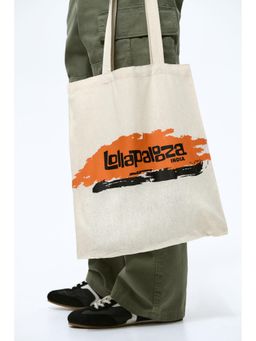 H&M - Men Beige Cotton Tote Bag