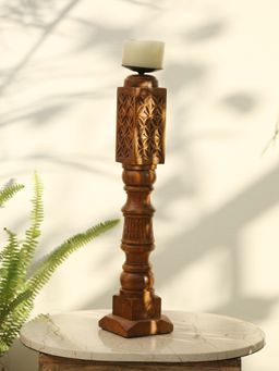 Revive Home - Handcrafted Paya Design Rustic Candle Holder - Style2