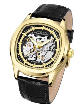 French Connection - Gearion Mens Statement Skeleton Black Dial Automatic Watch - FCA25BL (M)