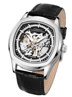 French Connection - Gearion Mens Statement Skeleton Black Dial Automatic Watch - FCA25SBL (M)