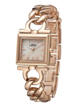 French Connection - Womens Veloura White Square Dial 3 Hands Watch - FCB23SRGM (M)