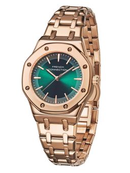 French Connection - Womens Octa Edge Green Round Dial 3 Hands Watch - FCB25NRGM (M)