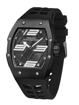 French Connection - Mens Axiom Black Rectangular Dial 3 Hands Watch - FCD4BB (M)
