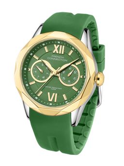 French Connection - Octyra Mens Green Dial Premium Strap Watch - FCD6N (M)
