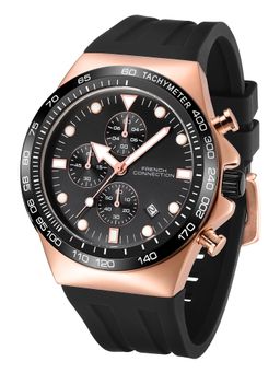 French Connection - Triumphus Mens Chronograph Black Dial Premium Strap Watch - FCM07BB (M)