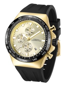 French Connection - Triumphus Mens Chronograph Sunray Dial Premium Strap Watch - FCM07B (M)