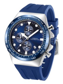 French Connection - Triumphus Mens Chronograph Blue Dial Premium Strap Watch - FCM07SU (M)