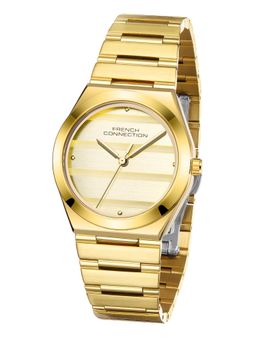 French Connection - Aweline Womens Stainless Steel Strap Gold Dial Watch - FCM09GM (M)