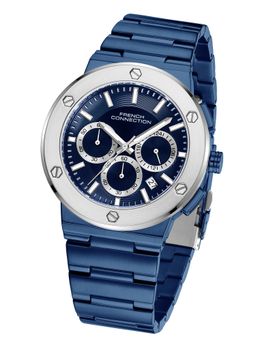 French Connection - Mens Metro Bolt Blue 289C Round Dial Chronograph Watch - FCO11UM (M)