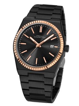 French Connection - Mens Vesper Black Round Dial Dated Watch - FCO8BM (M)