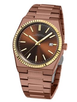 French Connection - Mens Vesper Coffee 4625C Round Dial Dated Watch - FCO8BRM (M)