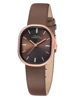 French Connection - Eclora Womens Minimal Brown Sunray Dial Watch - FCU13BRL (M)
