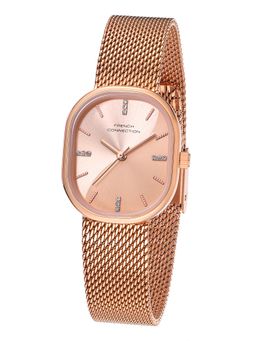 French Connection - Eclora Womens Rose Gold Sunray Dial Analog Watch - FCU13RGM (M)
