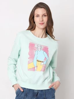 VERO MODA - Blue Printed Sweatshirt