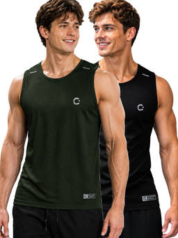 T.T. - Men Dri-Fit Round Neck Gym and Active Wear Tank Top