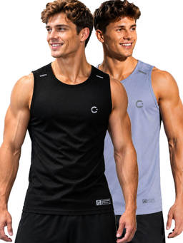 T.T. - Men Dri-Fit Round Neck Gym and Active Wear Tank Top