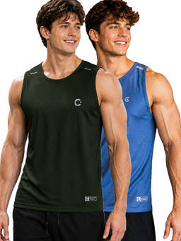 T.T. - Men Dri-Fit Round Neck Gym and Active Wear Tank Top