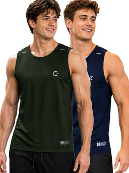 T.T. - Men Dri-Fit Round Neck Gym and Active Wear Tank Top