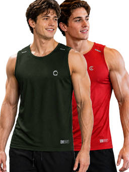 T.T. - Men Dri-Fit Round Neck Gym and Active Wear Tank Top